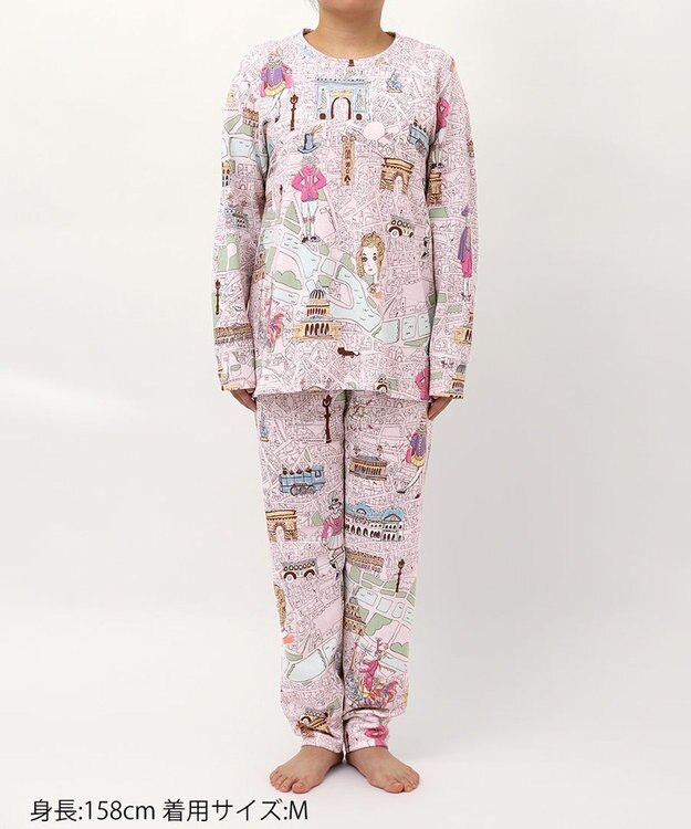 tsumori chisato SLEEP ツモリチサト パジャマ 長袖 長ズボン 綿混(本体) あったか レディース  UDW450 /ワコール ピンク