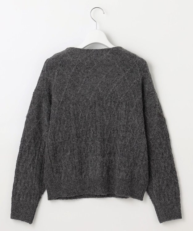 Feroux 【洗える】ケーブルアソート プルオーバーニット グレー系