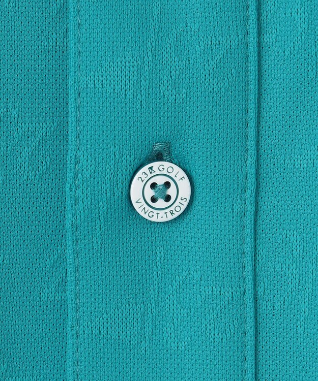 23区GOLF 【MEN】【吸水速乾・UVケア】ロゴジャガード 半袖ポロシャツ ターコイズブルー系