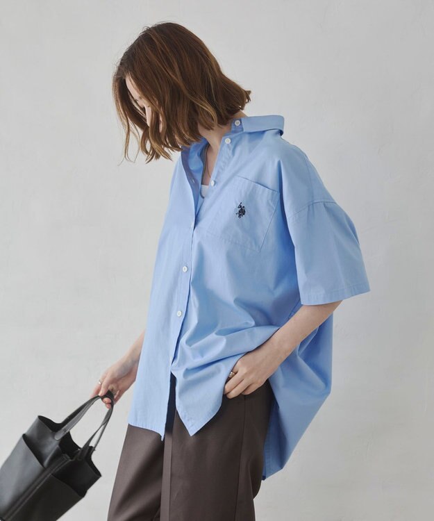 WEGO USPOLOハーフスリーブシャツ ブルー