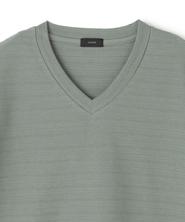 JOSEPH HOMME メランジリップル　Vネックカットソー ピーコックグリーン系