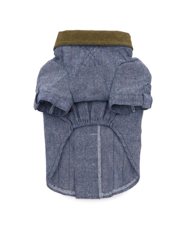 PET PARADISE ペットパラダイス コーデュロイ襟 シャツ 小型犬 ブルー