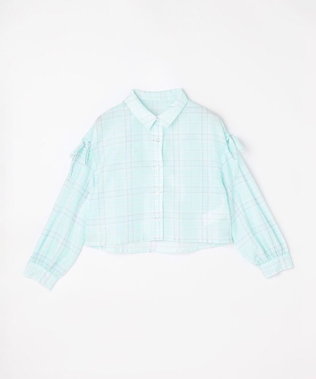 ANY KIDS シアーチェックシャツ サックスブルー