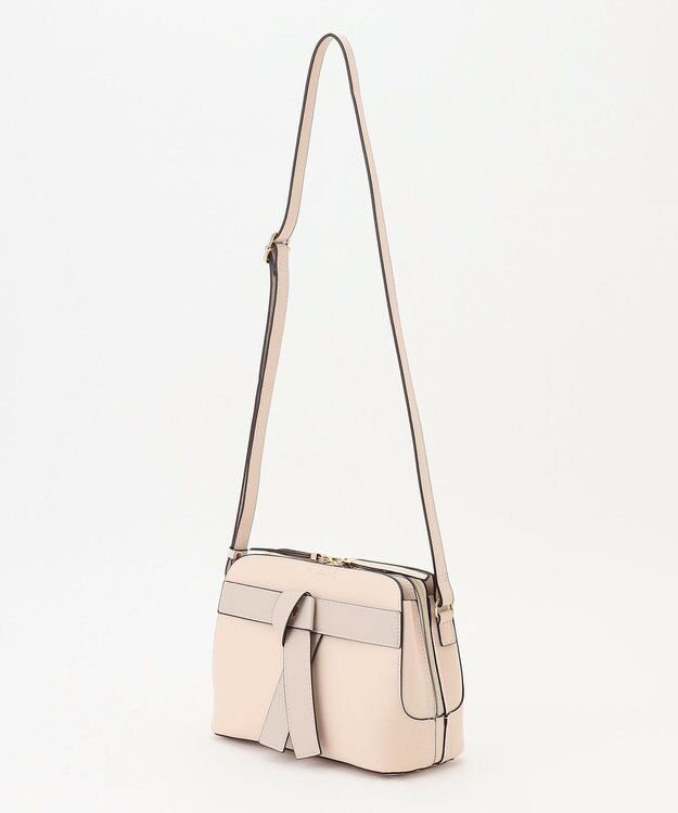 LA BAGAGERIE 【maison vert】 【超軽量・多収納】バイカラーリボンショルダーバッグ アイボリー