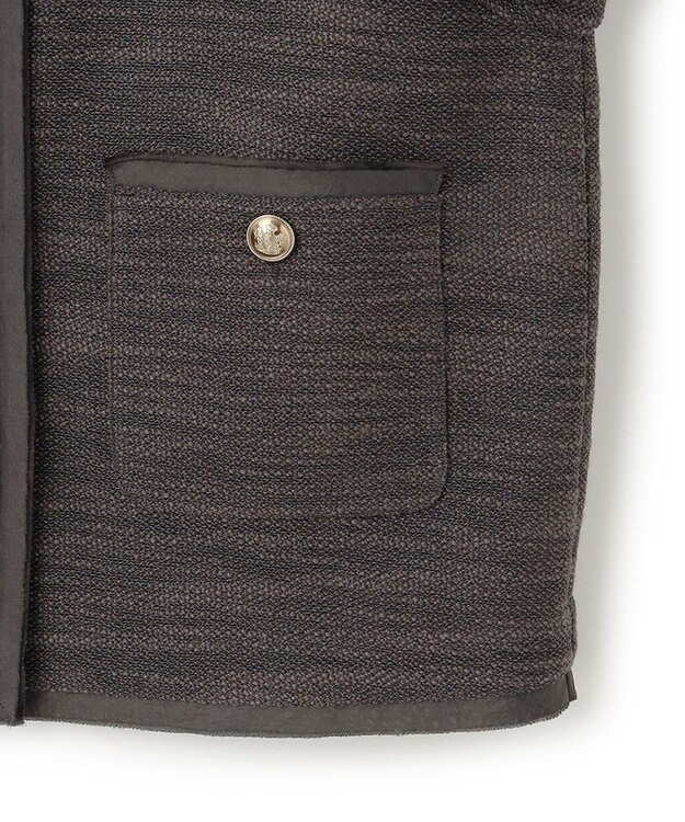 23区 S サマーツイード 7分袖 ジャケット ダークブラウン系