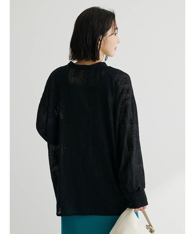 Green Parks 総レースシャツ Black