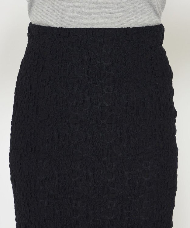 uncrave 【洗濯機洗い可】ストレッチレース スカート（uncrave WHITE） ブラック