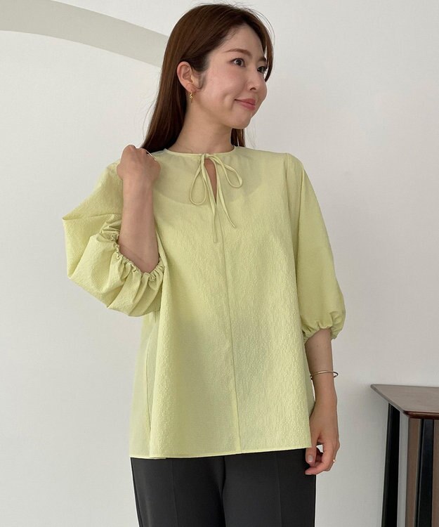 フィルザビル　ボリュームスリーブブラウス ハイカウントサテン ボリュームスリーブブラウス