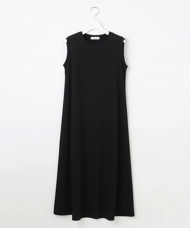 Feroux 【洗える】チュールキャミレイヤード カットソー ワンピース ブラック系