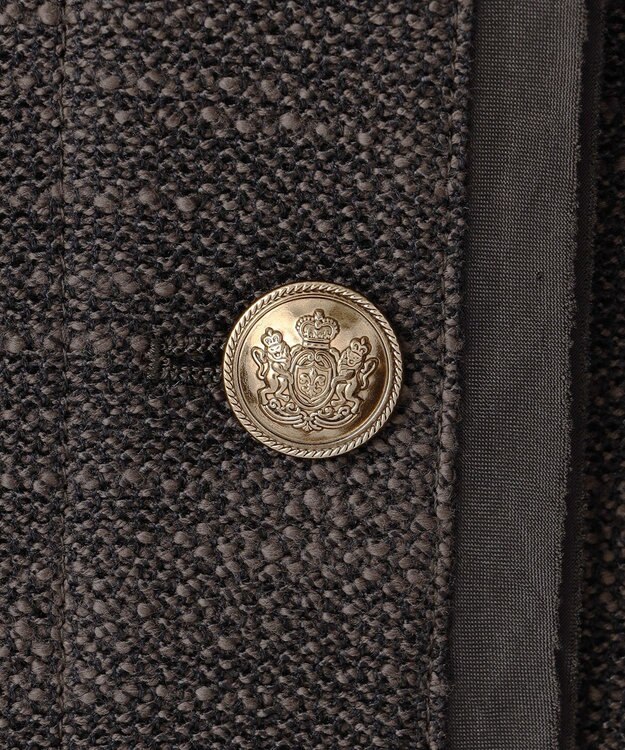 23区 サマーツイード 7分袖 ジャケット ダークブラウン系