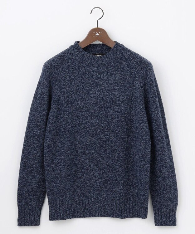 JOSEPH ABBOUD MOUNTAIN 【WEB限定・SPACE/イタリア糸使用/軽く暖かい/豊富なカラー】 ラムウール　クルーネック ニット ダルブルー系