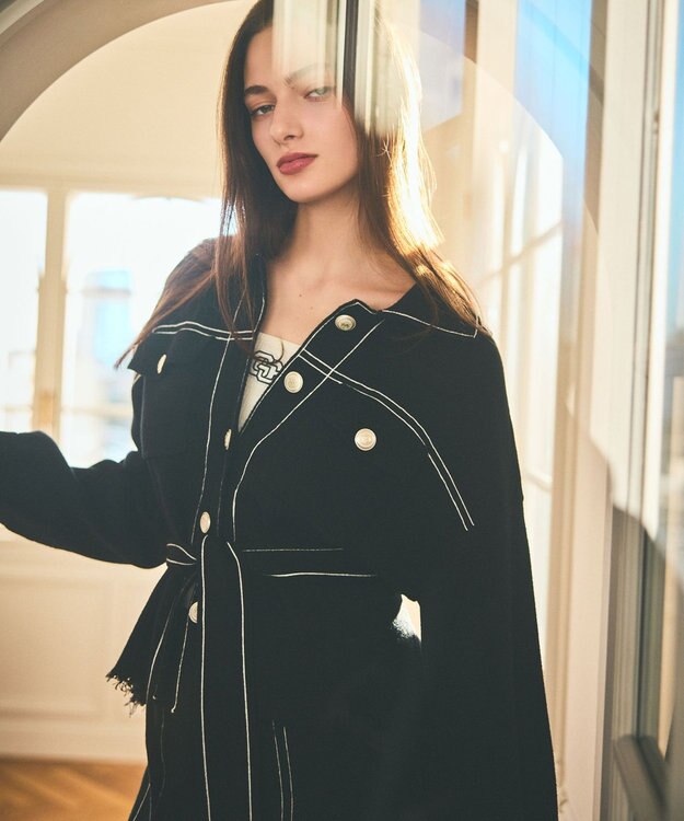 GRACE CONTINENTAL ニットワークジャケット ブラック