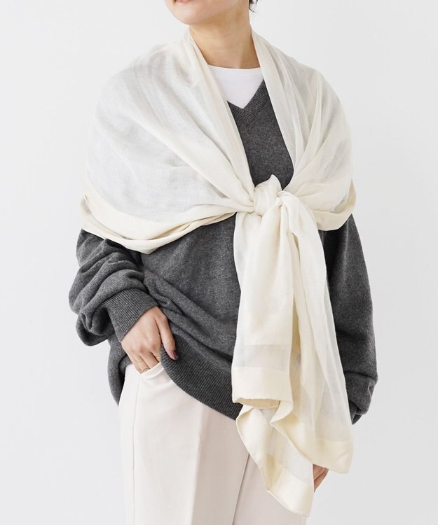 muto frame シルクカシミヤストール frame white