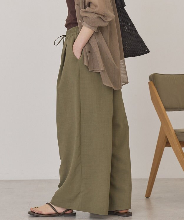 AMERICAN HOLIC 【マルチ機能】ドライタッチワイドパンツ Khaki