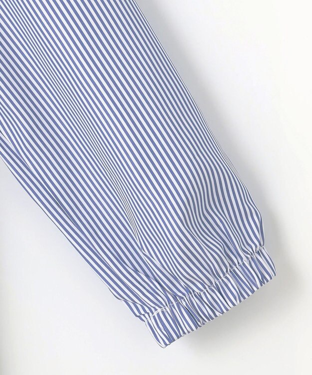 ANY レイヤード風チュニック グレー×ブルーストライプ