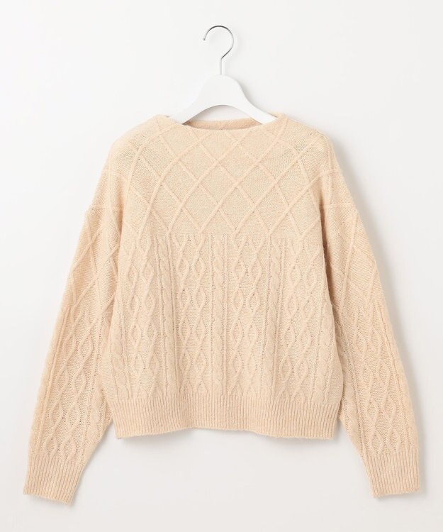 Feroux 【洗える】ケーブルアソート プルオーバーニット アイボリー系