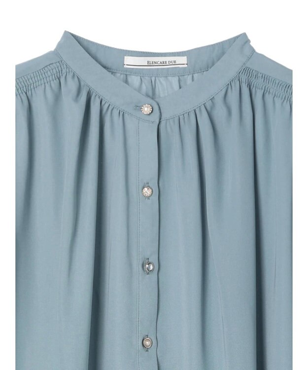 Green Parks ・ＥＬＥＮＣＡＲＥ　ＤＵＥ　イロイロ釦ドルマンブラウス Sax