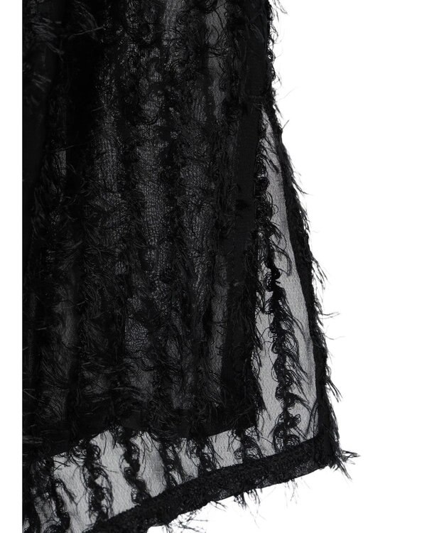 Green Parks ボウタイ付きフェザーノースリーブプルオーバー Black