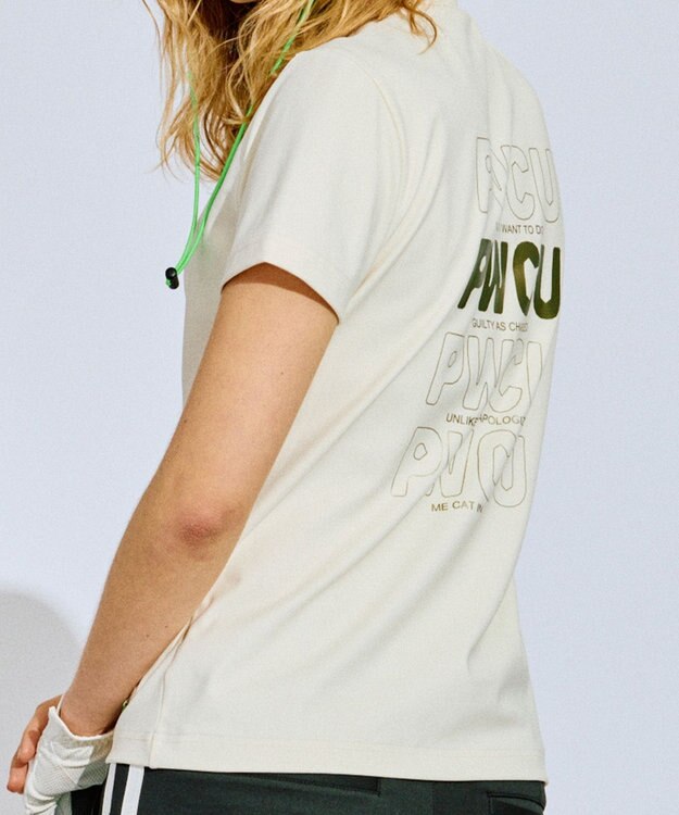 PW CIRCULUS 【UV遮蔽率99.5%  UVカット / 速乾 / ストレッチ】【WOMEN】ポケットモックT ゴルフウェア レディース アイボリー系