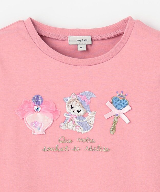 ANY KIDS マジカルキャット長袖Tシャツ ピンク
