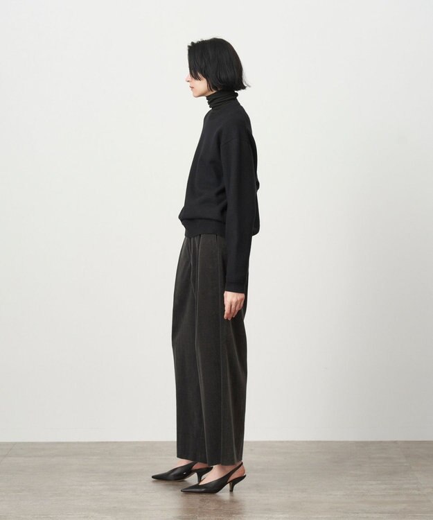 ATON SUVIN CORDUROY | タックワイドパンツ CHARCOAL GRAY