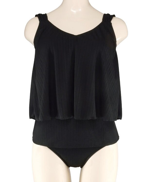 San-ai Resort（三愛水着楽園） ロングパンツセット　9M・11L　【Coral veil（コーラルヴェール）】 ブラック