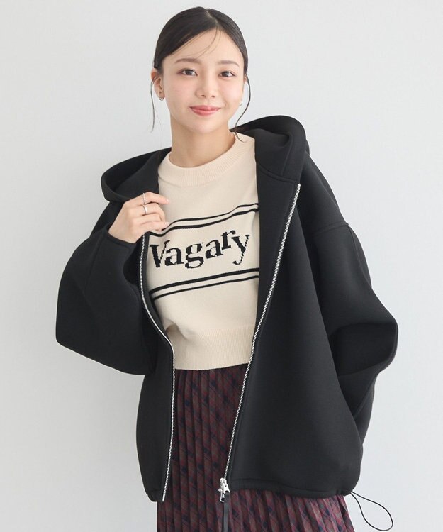 earth music&ecology フーディーダンボールジップブルゾン Black