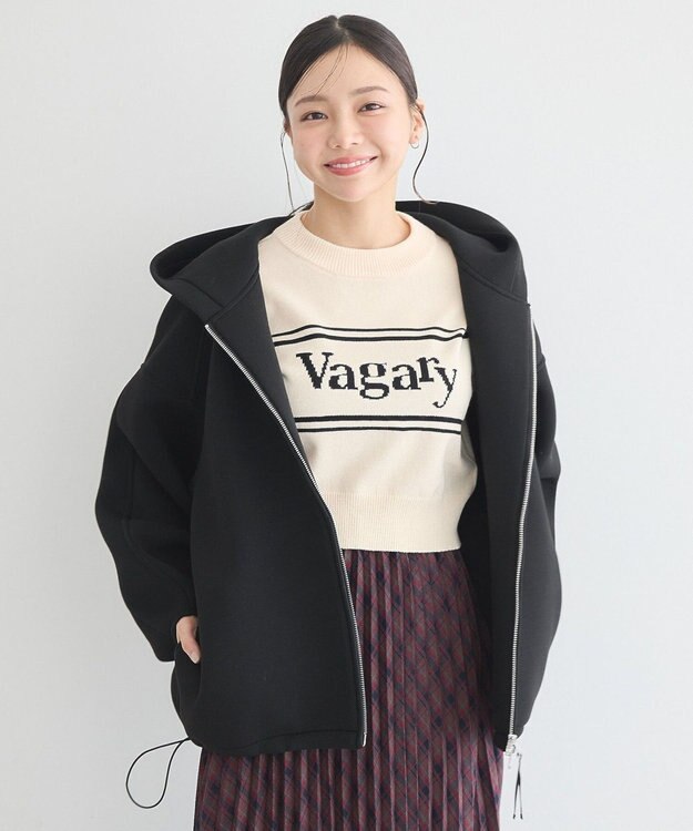 earth music&ecology フーディーダンボールジップブルゾン Black