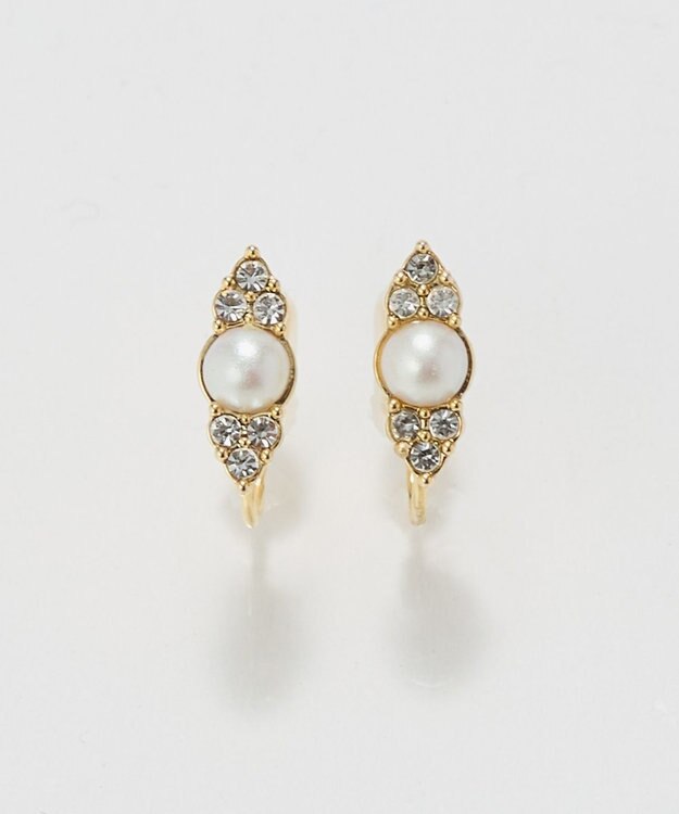 Phoebe 〈痛くないシリーズ/金属アレルギー対応〉クイーンパールビジューライトフィットイヤリング/ニッケルフリー ホワイト