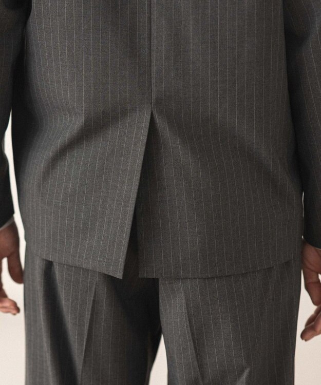 WEGO 【フォーマル/セットアップ対応】シングルテーラードジャケット グレーストライプ