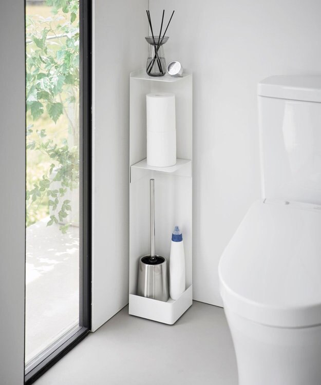 tower キャスター付きスリムトイレラック タワー ホワイト ホワイト