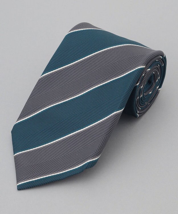 GOTAIRIKU 【日本製】西陣ネクタイ_レジメンタルストライプ柄 サックスブルー系1