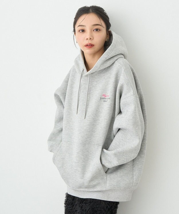 earth music&ecology アソートロゴフーディー Gray Mixture