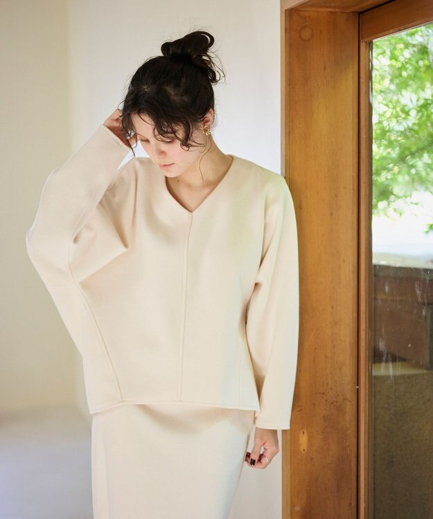 #Newans 【洗濯機可能/セットアップ】コクーンシルエットエアリープルオーバー オフ