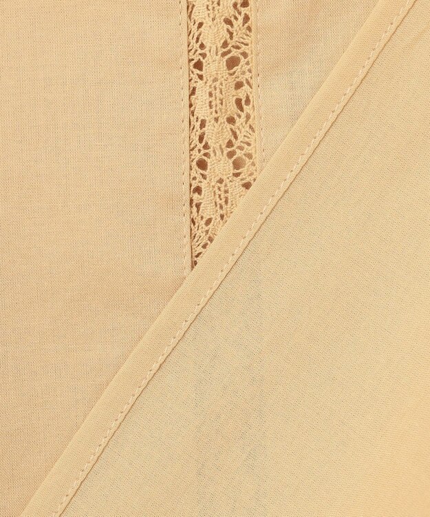 23区 【SLOW/洗える】コットンローン トーションレース ブラウス イエロー系