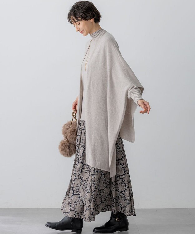 23区 カシミヤブレンド マルチ ケープ ベージュ系