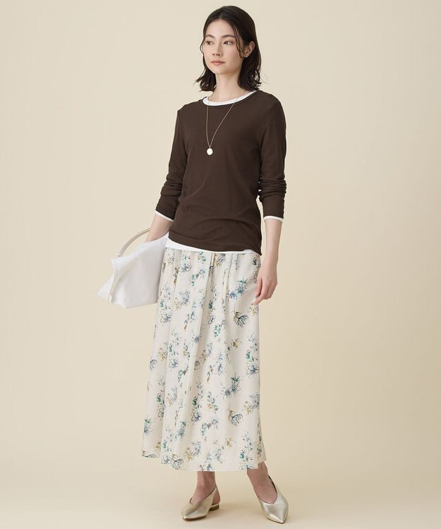 自由区 S レイヤリングシアーインナー カットソー ダークブラウン