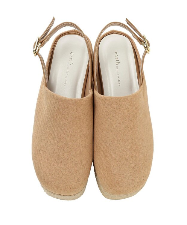 earth music&ecology 厚底ジュートサンダル Beige