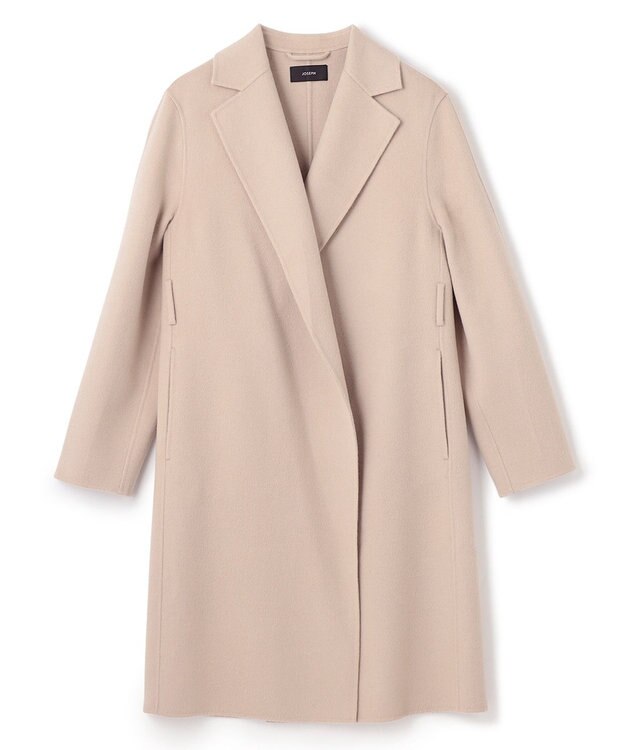 JOSEPH ダブルフェイスカシミヤ　ラップロングコート Parchment