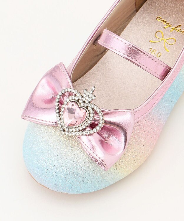 ANY KIDS キラキラパンプス レインボー