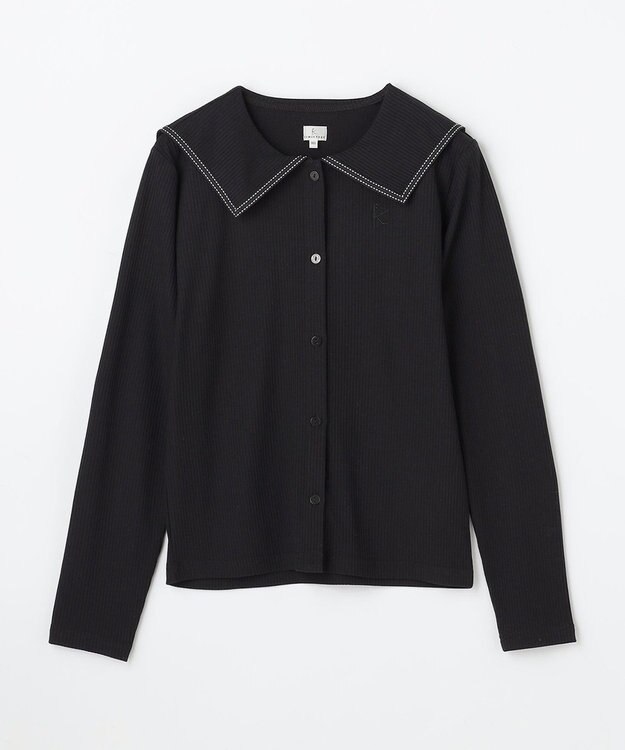 組曲 KIDS 【110-140㎝】 セーラーカラー リブトップス ブラック