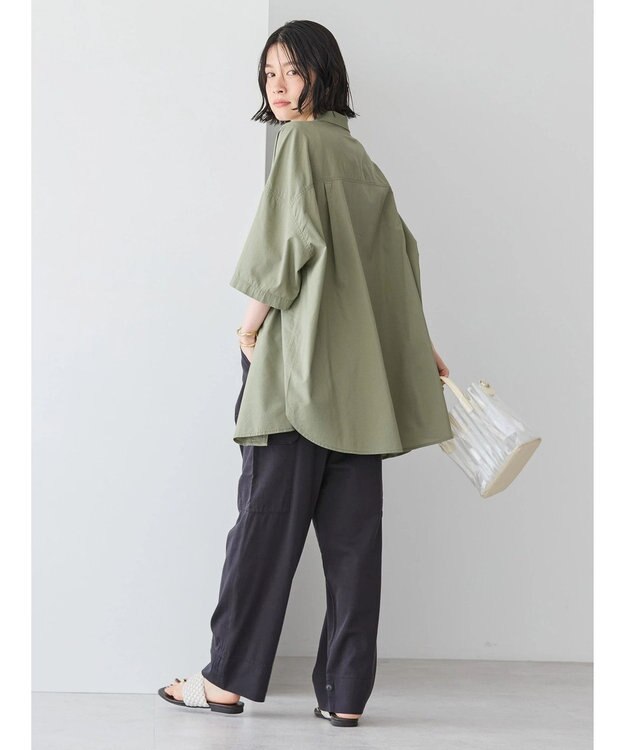 AMERICAN HOLIC 接触冷感＋ＵＶカットＷポケットＢＩＧシャツチュニック Khaki