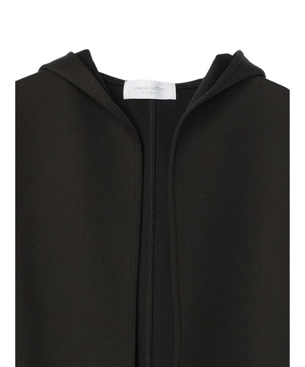 Green Parks ポンチフード付きカットカーディガン Dark Gray