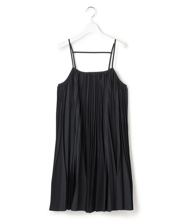 23区 【GOLD LABEL】タスランタイプライター プリーツキャミソール ブラウス ブラック