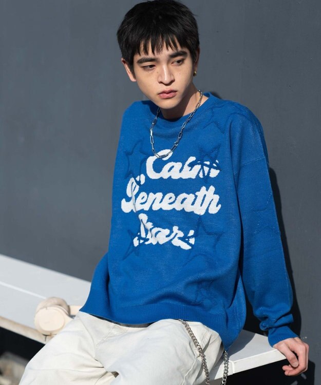 WEGO 【ユニセックス着用ITEM】パイルジャガードプルオーバー ブルー