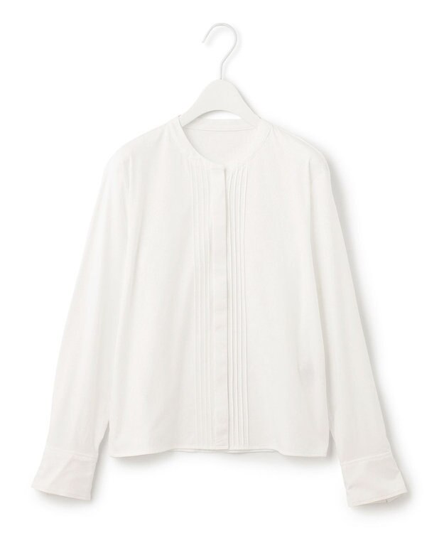 ICB 【洗える】 コンビネーションジャージー ピンタックカットソー オフホワイト系