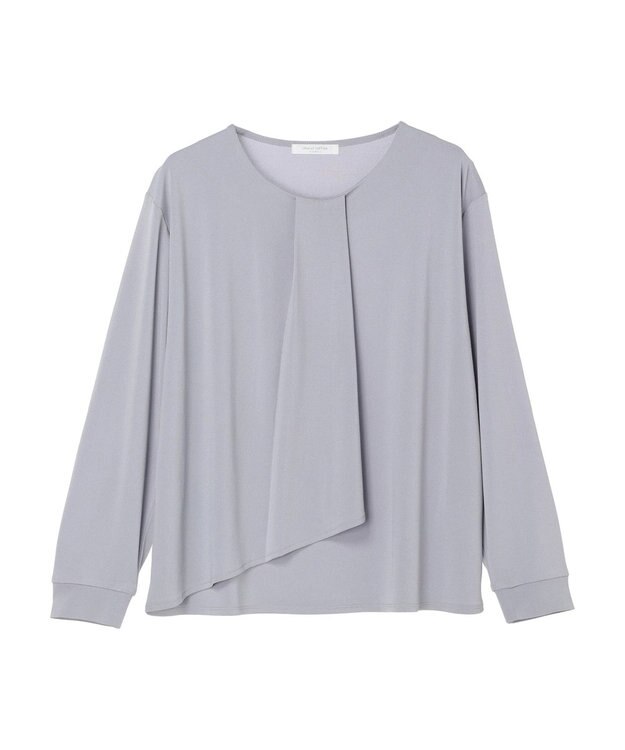 Green Parks ＢＰ　襟タック長袖ブラウソー Sax