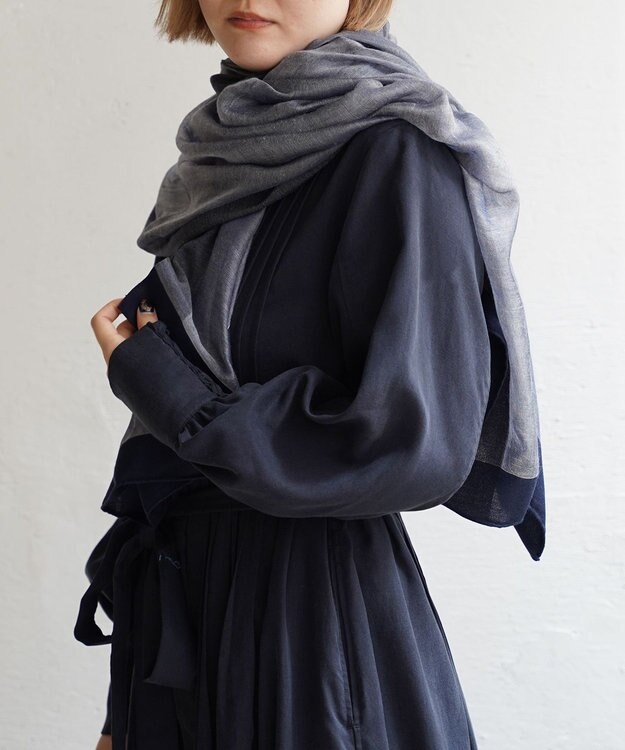muto frame シルクカシミヤストール frame gray