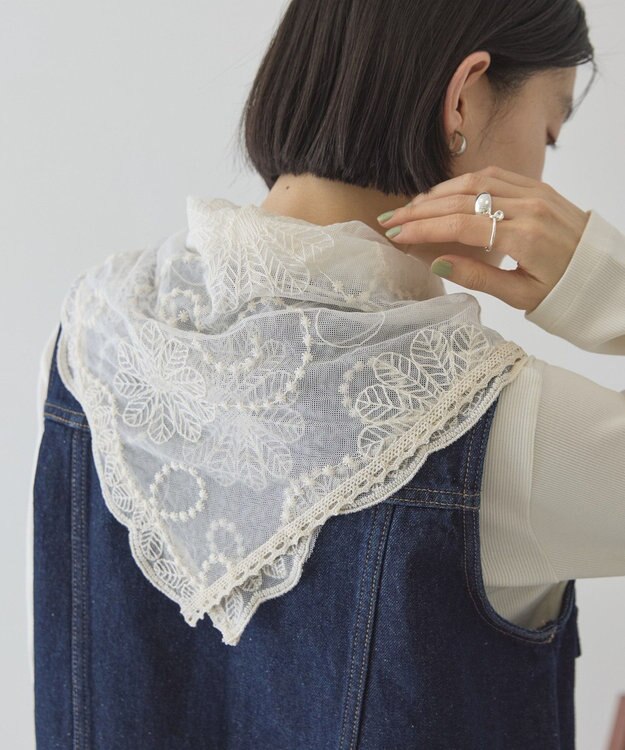 AMERICAN HOLIC チュールレーススカーフ Off White
