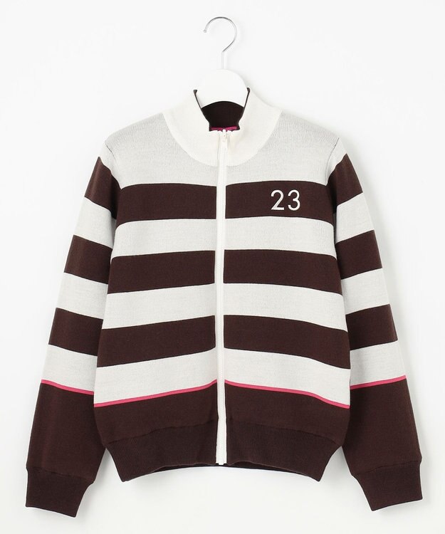 23区GOLF 【WOMEN】リバーシブルニットブルゾン ダークブラウン系2